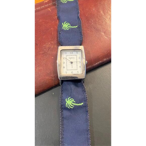 Women's Silver Tone Legacy Watch, Silver Tone with Fabric Band - Picture 1 of 4